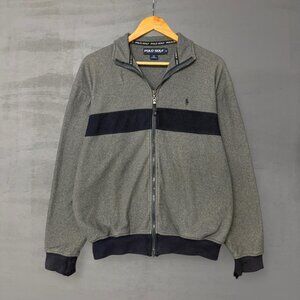 Vintage Polo Ralph Lauren Golf Zip Up Distressed 90s Retro Fleece Jacket Medium